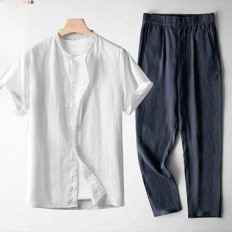 Summer Men's Casual Top and Long Pants