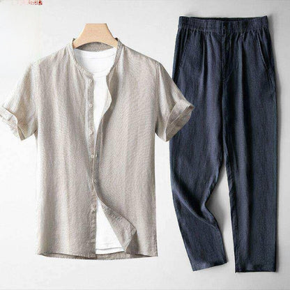 Summer Men's Casual Top and Long Pants