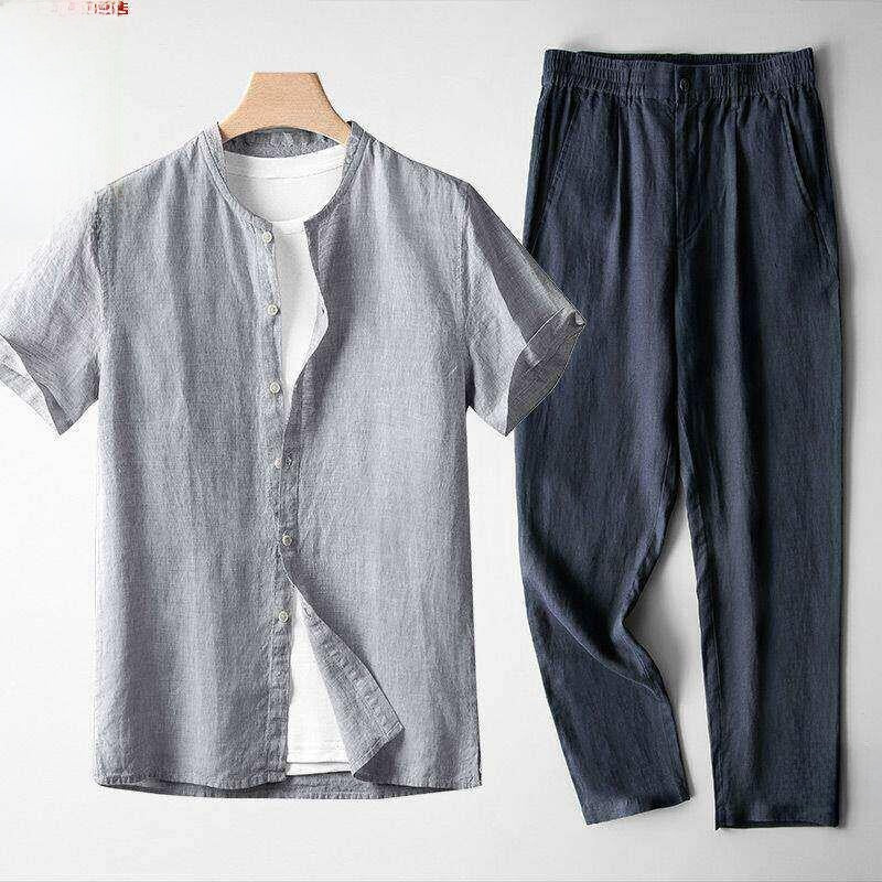 Summer Men's Casual Top and Long Pants