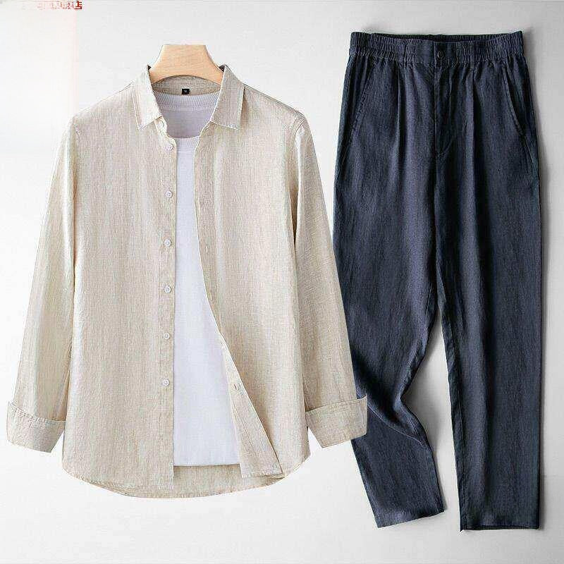 Summer Men's Casual Top and Long Pants