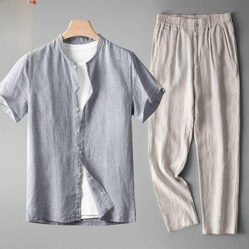 Summer Men's Casual Top and Long Pants