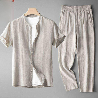 Summer Men's Casual Top and Long Pants