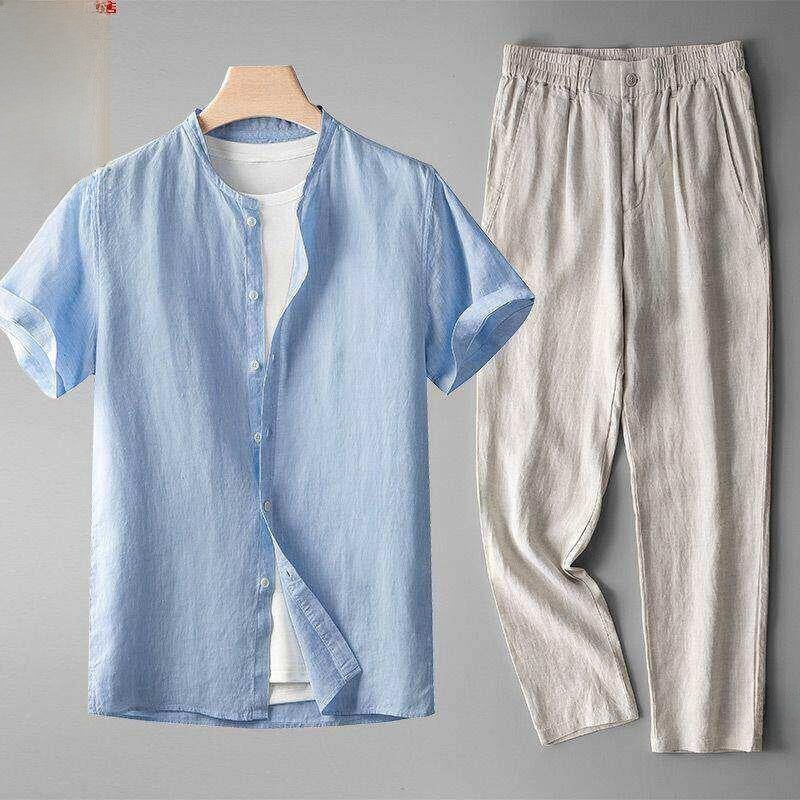 Summer Men's Casual Top and Long Pants