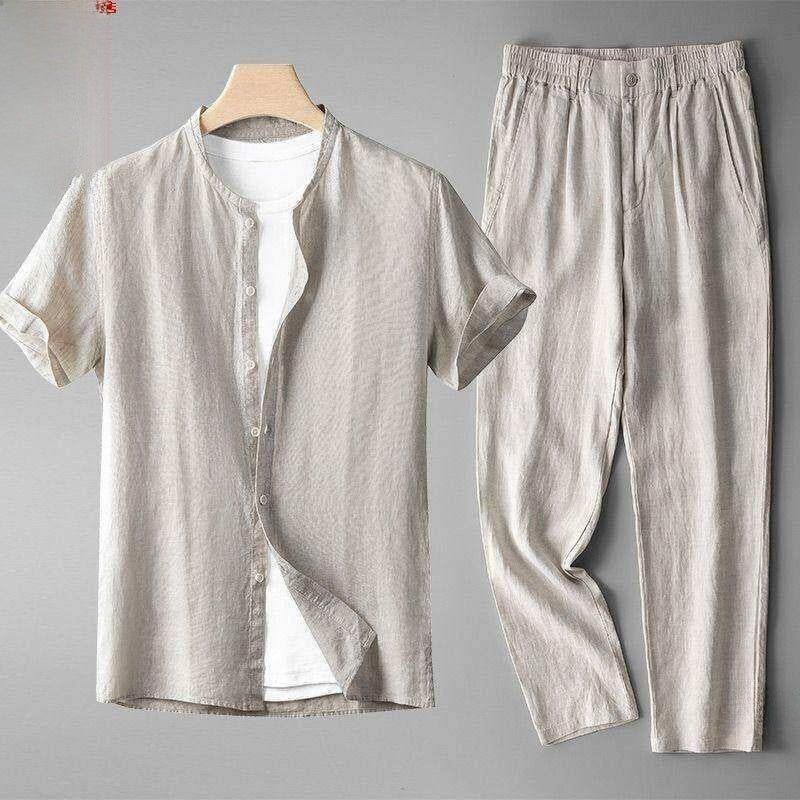 Summer Men's Casual Top and Long Pants