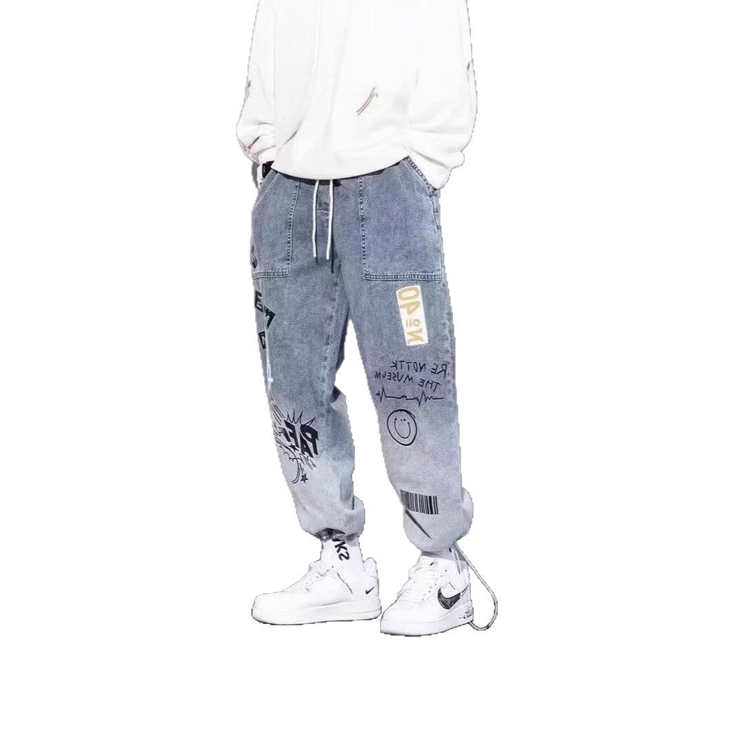 Summer New Letter Print Jeans