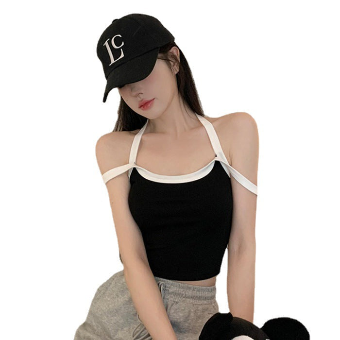 Summer New Sling Beautiful Back Wrap Chest Belt Chest Pad Anti-running Light Slim-fit Slimming Spice Girls Sports Yoga Vest Top