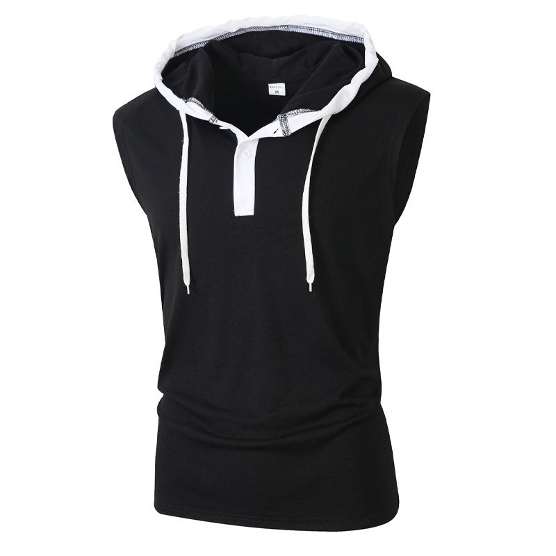 Summer New Style Heavy-Duty Vest Trendy Brand Outdoor Casual Sleeveless Hooded Vest for Men