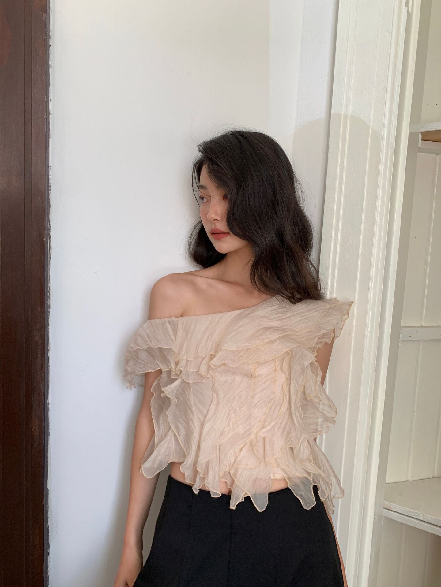 Summer Off-Shoulder Chiffon Blouse