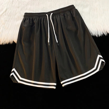 Summer Outer Wear Basketball Sports Shorts Men's Thin Casual Quick-drying Ice Silk Pants Loose All-match Five-point Pants Men's
