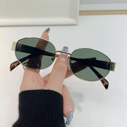 Summer Oval UV400 Sunglasses with Metal Frame