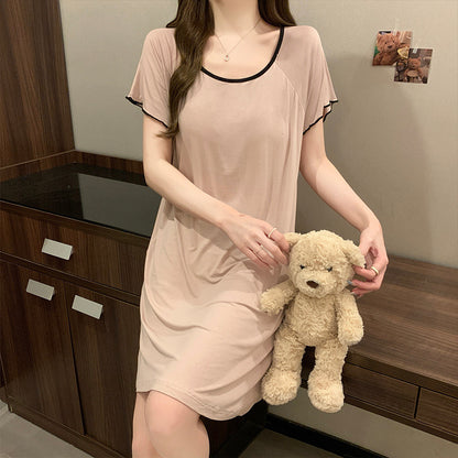 Summer plain-color slip dress with underwire support