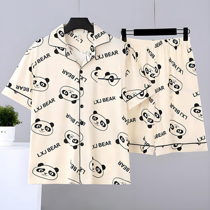 Summer Short-Sleeved Thin Pure Cotton Pajamas Men's Home Wear Set