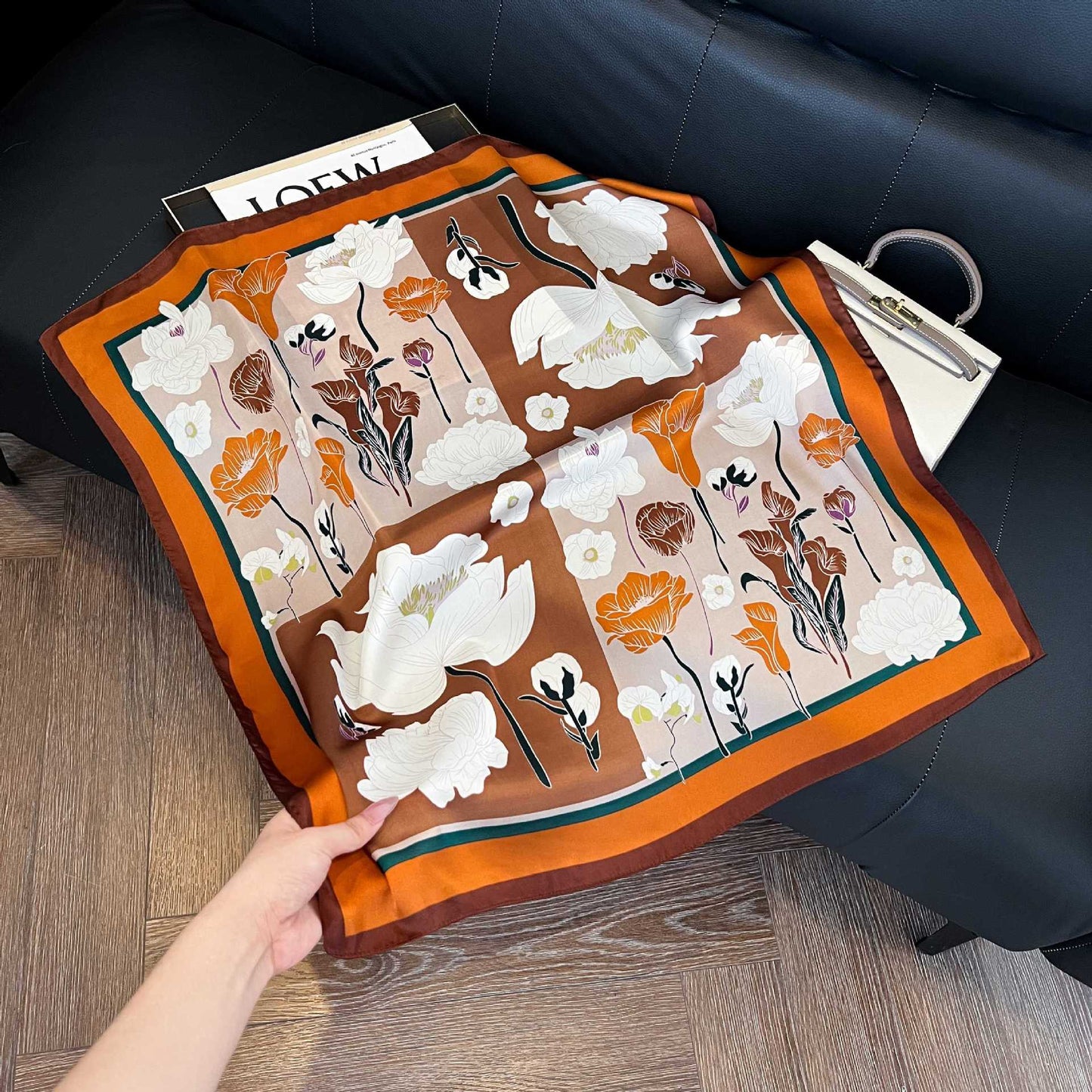 Summer Silk Scarves for Women 70X70 Square Scarves