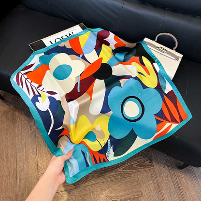 Summer Silk Scarves for Women 70X70 Square Scarves