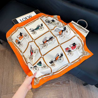 Summer Silk Scarves for Women 70X70 Square Scarves
