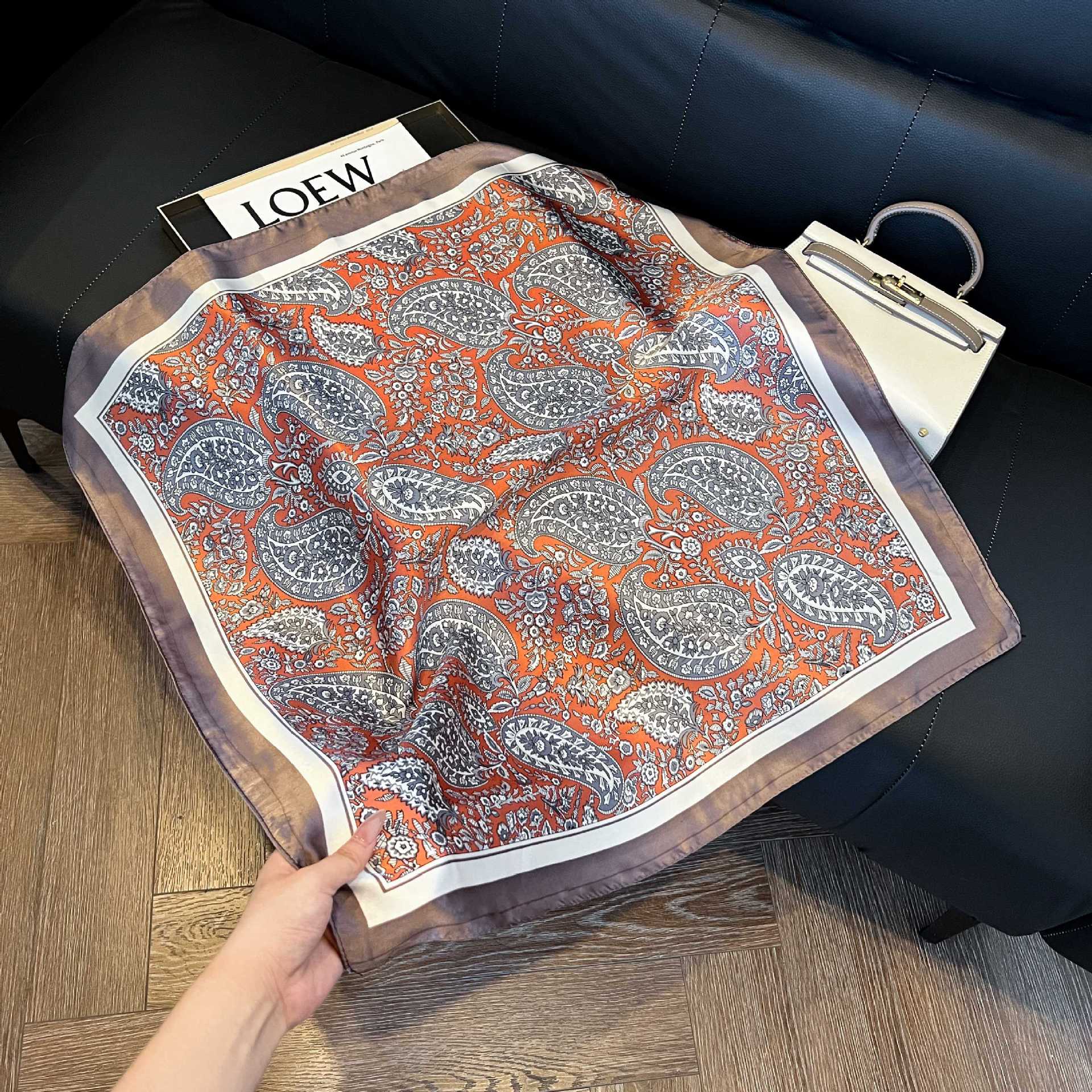 Summer Silk Scarves for Women 70X70 Square Scarves