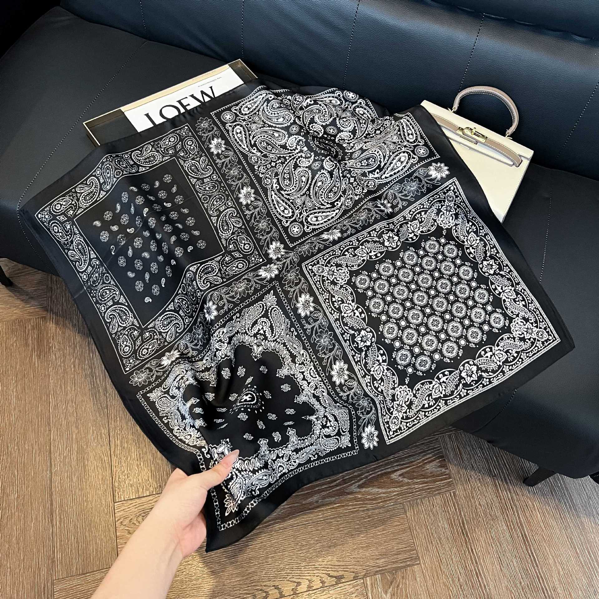 Summer Silk Scarves for Women 70X70 Square Scarves