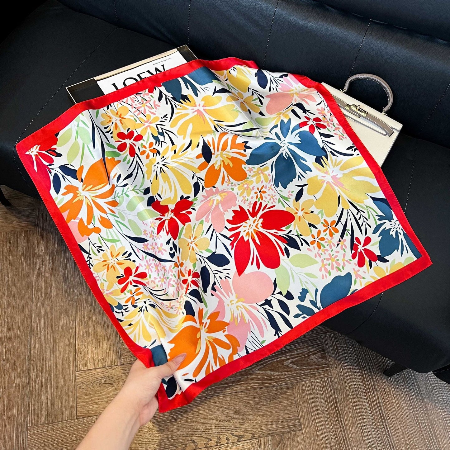 Summer Silk Scarves for Women 70X70 Square Scarves