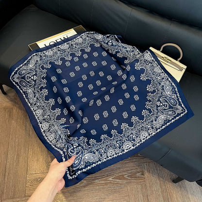 Summer Silk Scarves for Women 70X70 Square Scarves