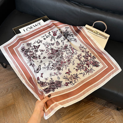Summer Silk Scarves for Women 70X70 Square Scarves