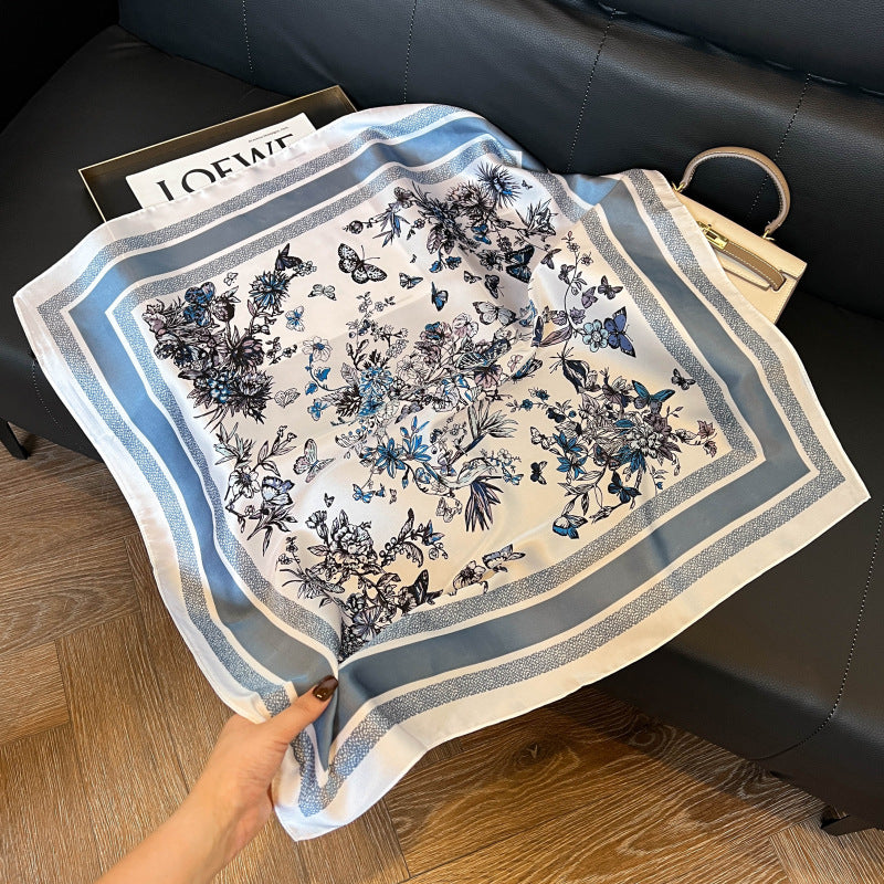 Summer Silk Scarves for Women 70X70 Square Scarves