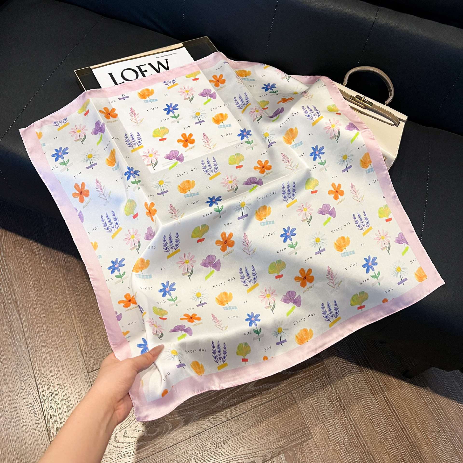 Summer Silk Scarves for Women 70X70 Square Scarves