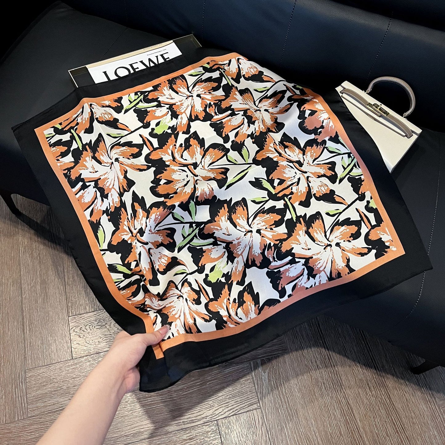 Summer Silk Scarves for Women 70X70 Square Scarves
