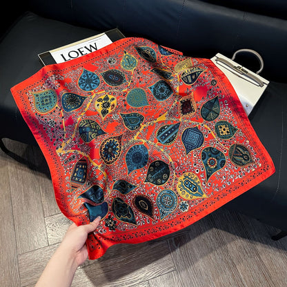 Summer Silk Scarves for Women 70X70 Square Scarves