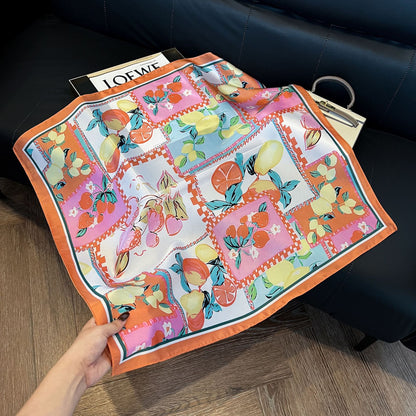 Summer Silk Scarves for Women 70X70 Square Scarves