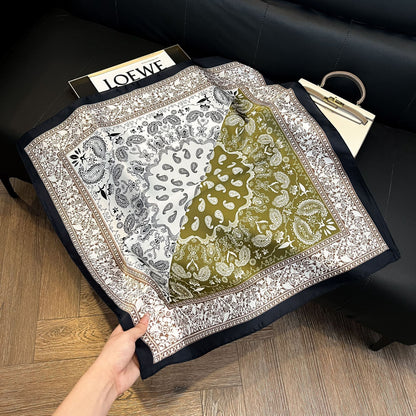 Summer Silk Scarves for Women 70X70 Square Scarves