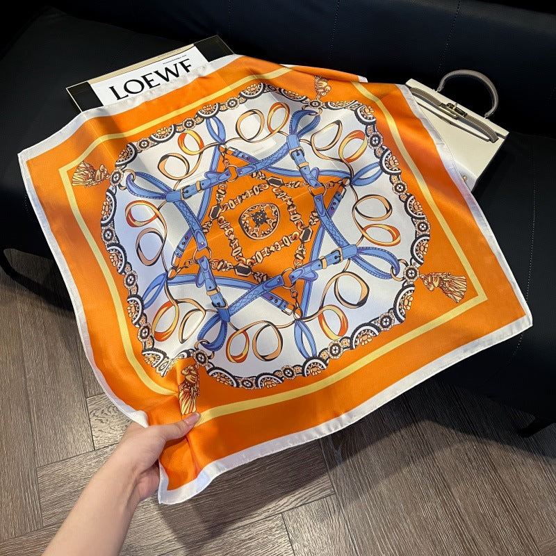 Summer Silk Scarves for Women 70X70 Square Scarves