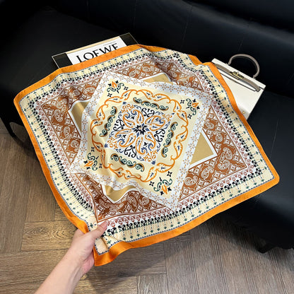 Summer Silk Scarves for Women 70X70 Square Scarves