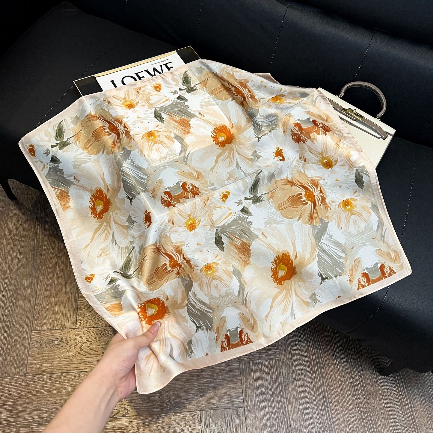Summer Silk Scarves for Women 70X70 Square Scarves