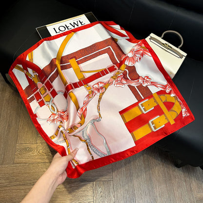 Summer Silk Scarves for Women 70X70 Square Scarves