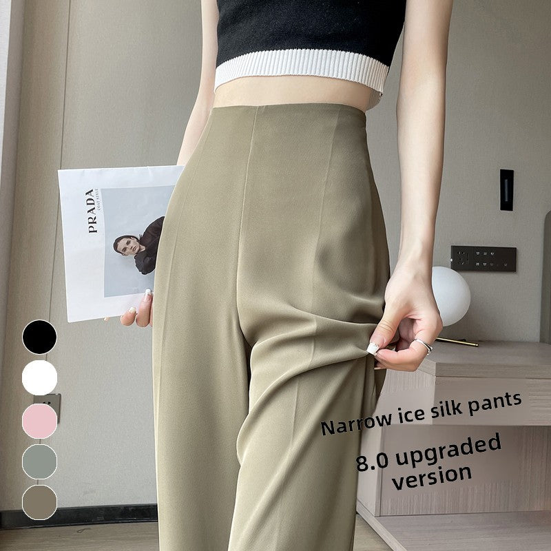 Summer silk suit wide-leg pants