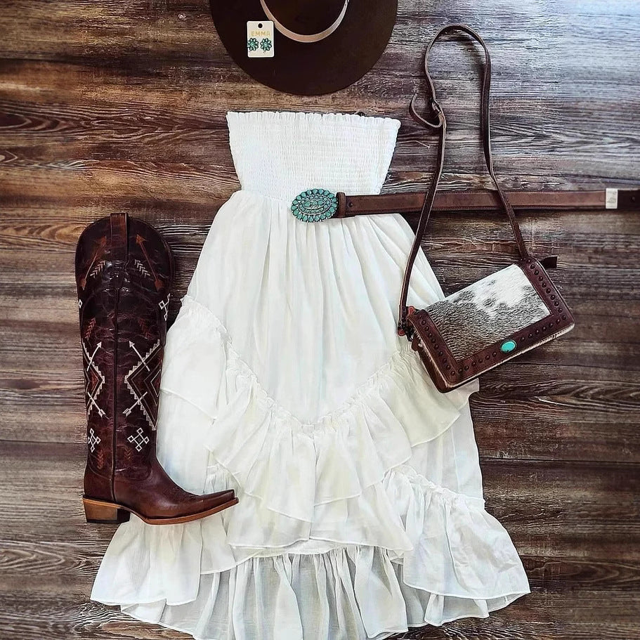Summer Sleeveless Pleated Tube Dress
