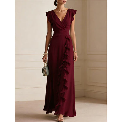 Summer Sleeveless V-Neck Pleated Dress