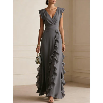 Summer Sleeveless V-Neck Pleated Dress