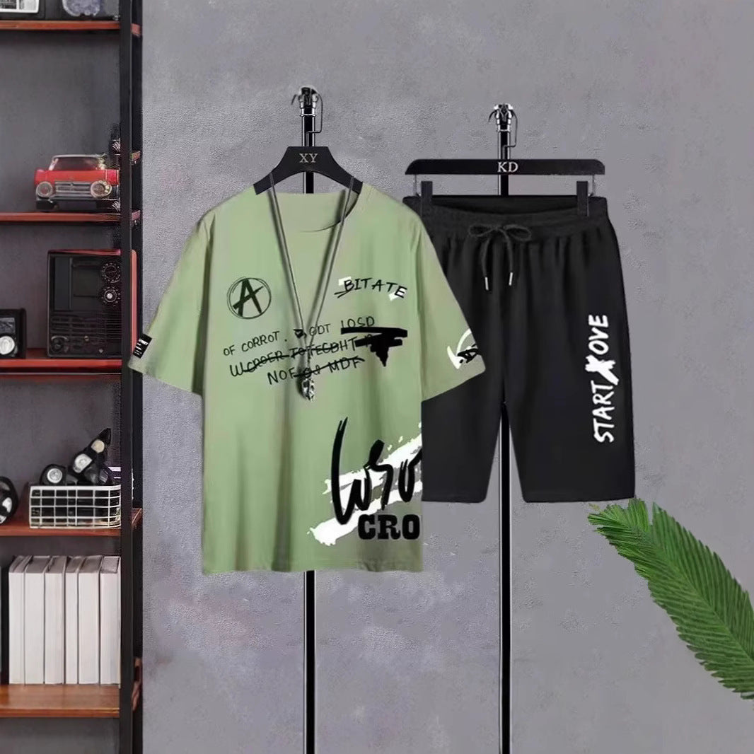 Summer Sports Suit Patchwork Clothing