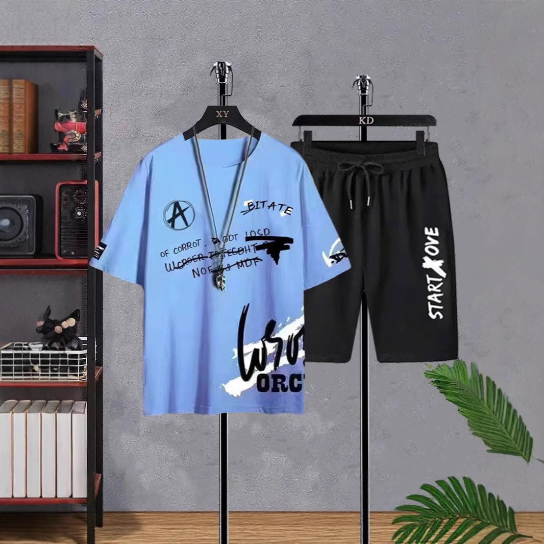Summer Sports Suit Patchwork Clothing