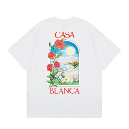 Summer style printed loose short-sleeved shirt