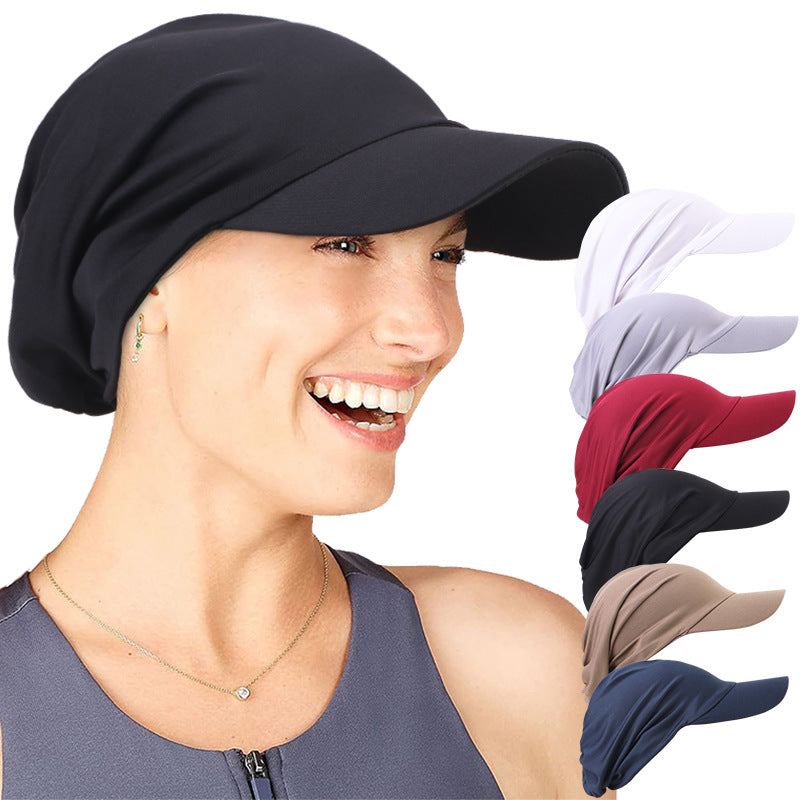 Summer Sun Hat Brim Turban Hat Baseball Cap Outdoor Peaked Cap Hair Care Cap