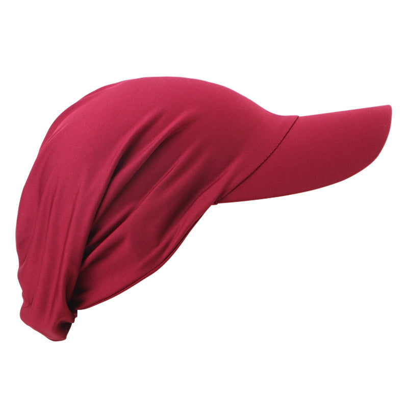 Summer Sun Hat Brim Turban Hat Baseball Cap Outdoor Peaked Cap Hair Care Cap