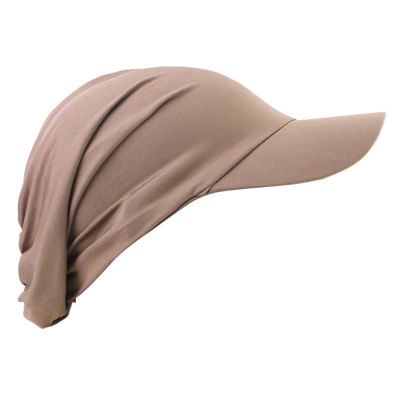 Summer Sun Hat Brim Turban Hat Baseball Cap Outdoor Peaked Cap Hair Care Cap