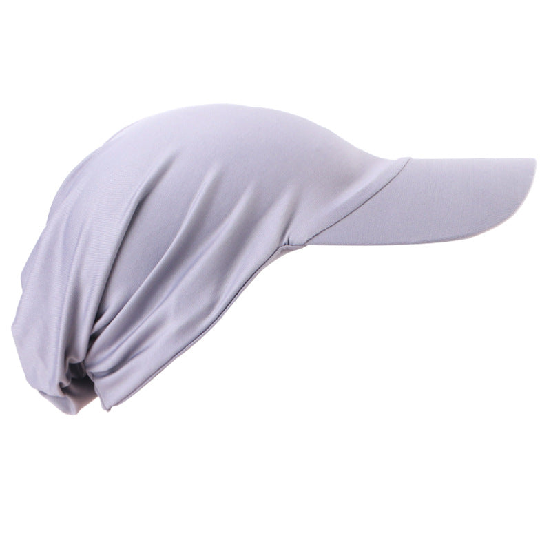 Summer Sun Hat Brim Turban Hat Baseball Cap Outdoor Peaked Cap Hair Care Cap