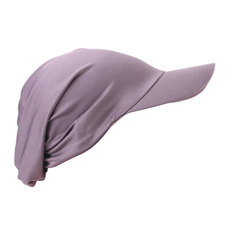 Summer Sun Hat Brim Turban Hat Baseball Cap Outdoor Peaked Cap Hair Care Cap