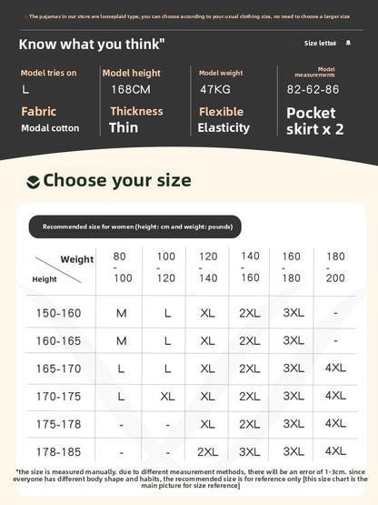 Summer thin short-sleeved modal cotton sexy pajamas