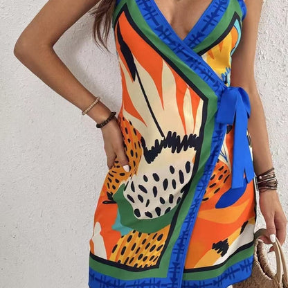 Summer vacation style halter dress