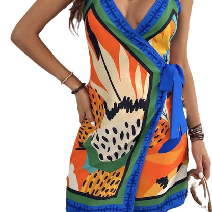Summer vacation style halter dress