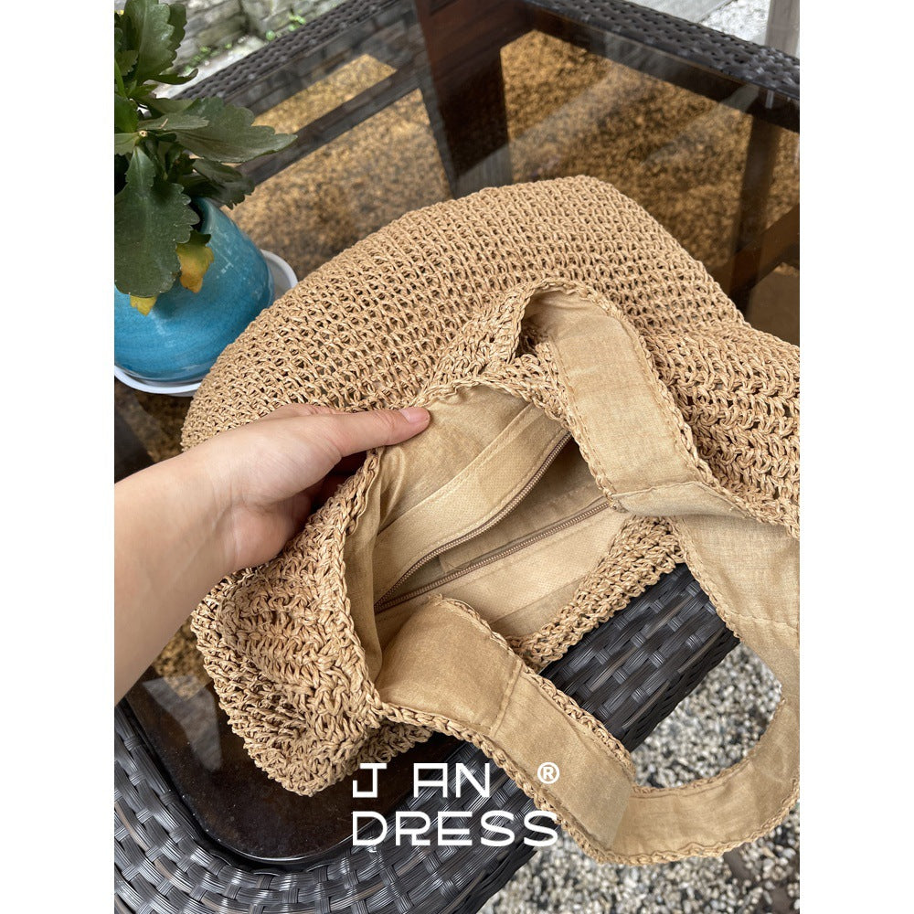 Summer vacation-style Lafite straw bag